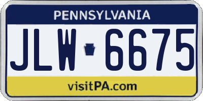 PA license plate JLW6675