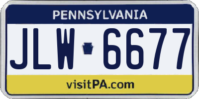 PA license plate JLW6677