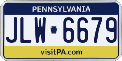 PA license plate JLW6679
