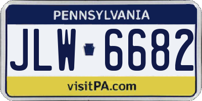 PA license plate JLW6682