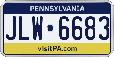 PA license plate JLW6683