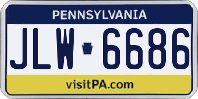 PA license plate JLW6686