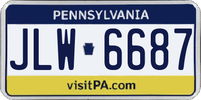 PA license plate JLW6687