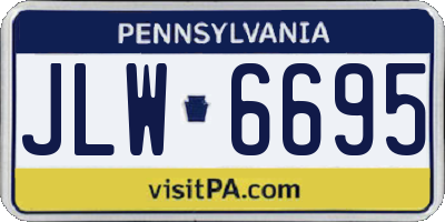 PA license plate JLW6695