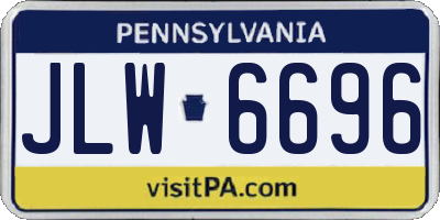 PA license plate JLW6696