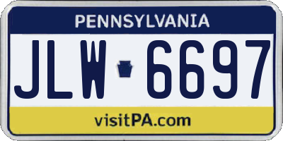 PA license plate JLW6697