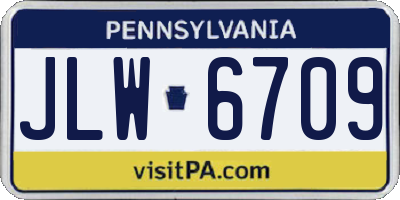 PA license plate JLW6709