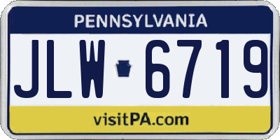 PA license plate JLW6719