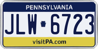 PA license plate JLW6723