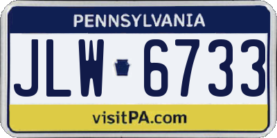 PA license plate JLW6733