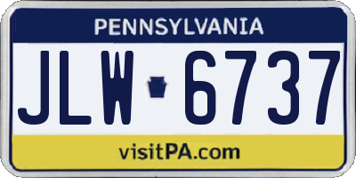 PA license plate JLW6737