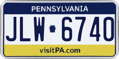 PA license plate JLW6740