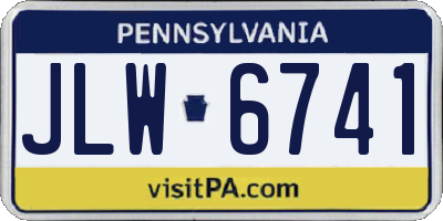 PA license plate JLW6741