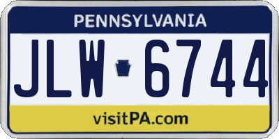 PA license plate JLW6744