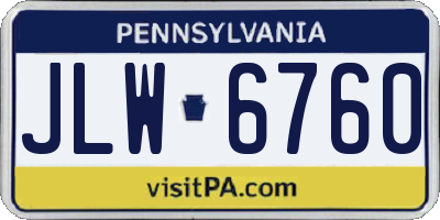 PA license plate JLW6760