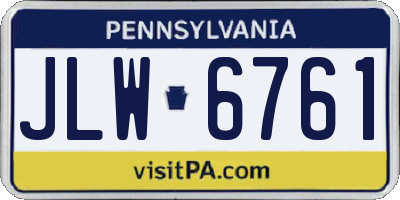 PA license plate JLW6761