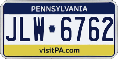 PA license plate JLW6762