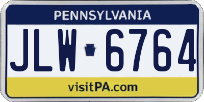 PA license plate JLW6764
