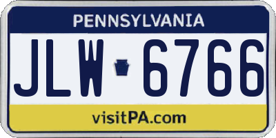 PA license plate JLW6766