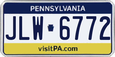 PA license plate JLW6772