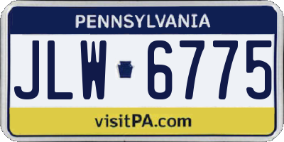 PA license plate JLW6775