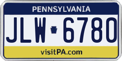 PA license plate JLW6780