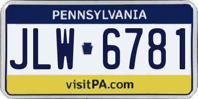 PA license plate JLW6781