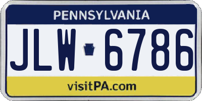 PA license plate JLW6786