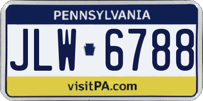PA license plate JLW6788