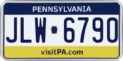 PA license plate JLW6790