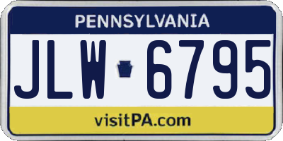 PA license plate JLW6795