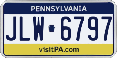 PA license plate JLW6797