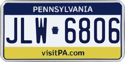 PA license plate JLW6806