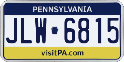 PA license plate JLW6815
