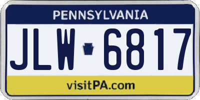 PA license plate JLW6817