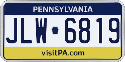 PA license plate JLW6819
