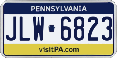 PA license plate JLW6823
