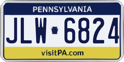 PA license plate JLW6824