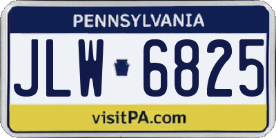 PA license plate JLW6825