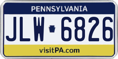 PA license plate JLW6826