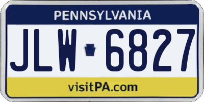 PA license plate JLW6827