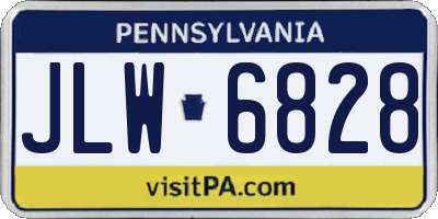 PA license plate JLW6828