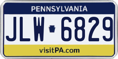 PA license plate JLW6829