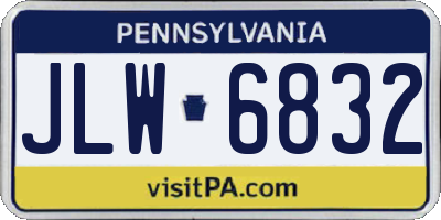 PA license plate JLW6832