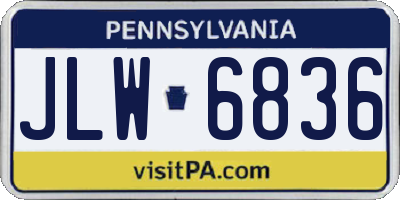 PA license plate JLW6836