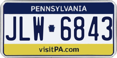 PA license plate JLW6843