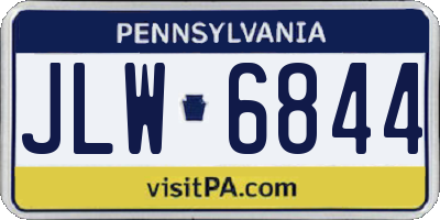 PA license plate JLW6844