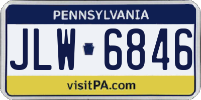 PA license plate JLW6846