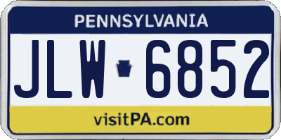 PA license plate JLW6852