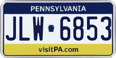 PA license plate JLW6853